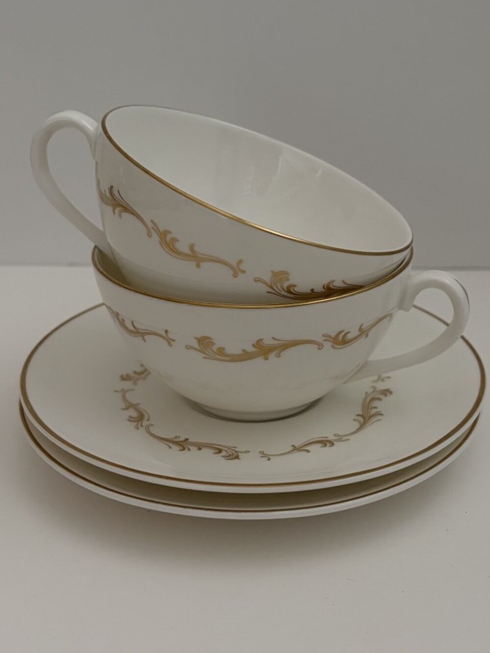 2 Sets Royal Doulton French Provincial English Fine Bone China Cups & Saucers